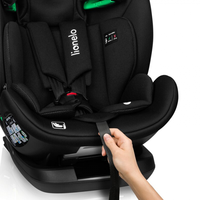 Scaun auto, Lionelo, Lavender I-size, Isofix, Cu centura TopTether, Cu spatar inclinabil in 5 pozitii, Cu tetiera reglabila in 13 pozitii, Instalare cu fata inainte, 9-36 Kg, 76-150 cm, Conform cu ECE [9]