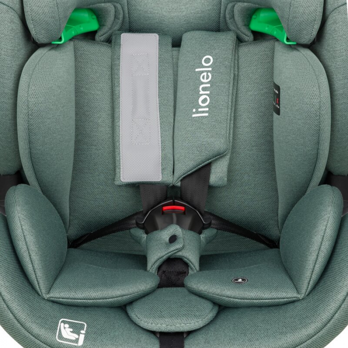 Scaun auto, Lionelo, Lavender I-size, Isofix, Cu centura TopTether, Cu spatar inclinabil in 5 pozitii, Cu tetiera reglabila in 13 pozitii, Instalare cu fata inainte, 9-36 Kg, 76-150 cm, Conform cu ECE [17]