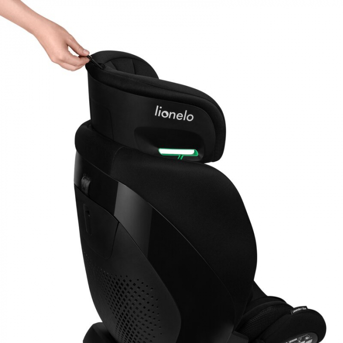 Scaun auto, Lionelo, Lavender I-size, Isofix, Cu centura TopTether, Cu spatar inclinabil in 5 pozitii, Cu tetiera reglabila in 13 pozitii, Instalare cu fata inainte, 9-36 Kg, 76-150 cm, Conform cu ECE [13]