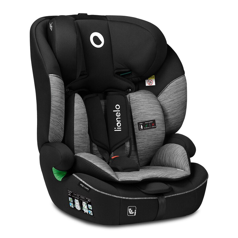 Scaun auto, Lionelo, Levi i-Size, Universal, Instalare FWF, Cu tetiera reglabila in 10 pozitii, Cu spatar detasabil, 76-150 cm, Conform cu R129, Gri [3]