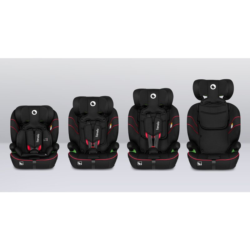 Scaun auto, Lionelo, Levi i-Size, Universal, Instalare FWF, Cu tetiera reglabila in 10 pozitii, Cu spatar detasabil, 76-150 cm, Conform cu R129, Negru [12]