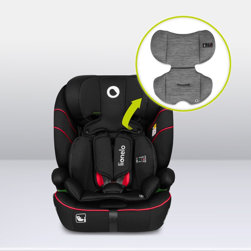 Scaun auto, Lionelo, Levi i-Size, Universal, Instalare FWF, Cu tetiera reglabila in 10 pozitii, Cu spatar detasabil, 76-150 cm, Conform cu R129, Negru [20]