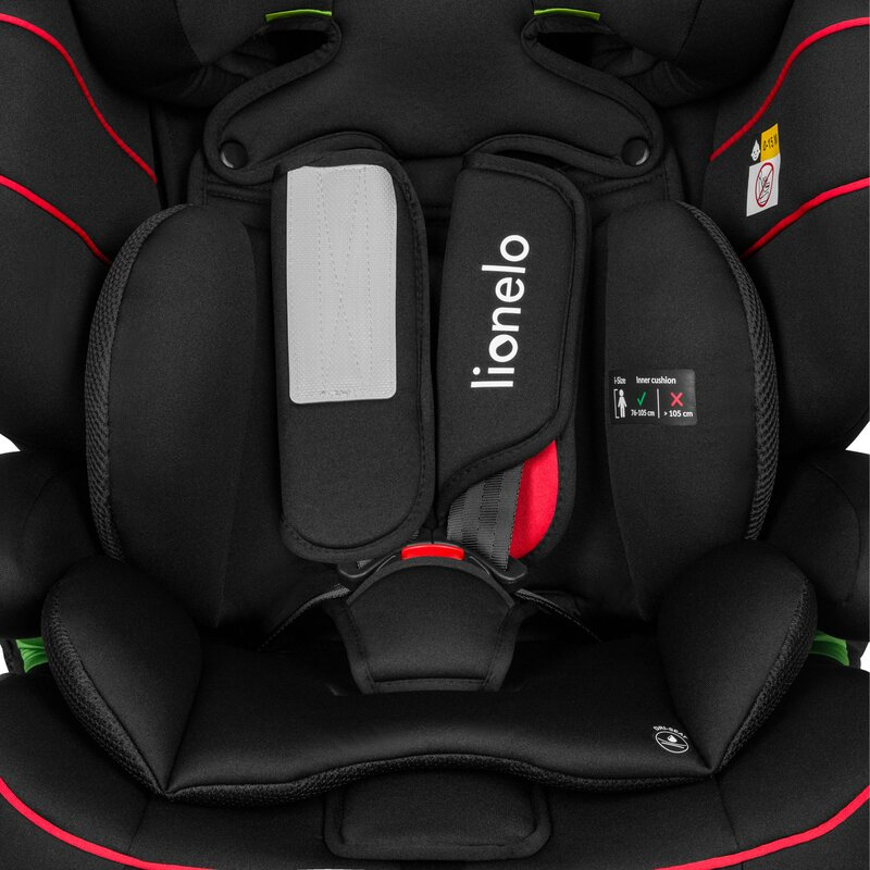 Scaun auto, Lionelo, Levi i-Size, Universal, Instalare FWF, Cu tetiera reglabila in 10 pozitii, Cu spatar detasabil, 76-150 cm, Conform cu R129, Negru [10]