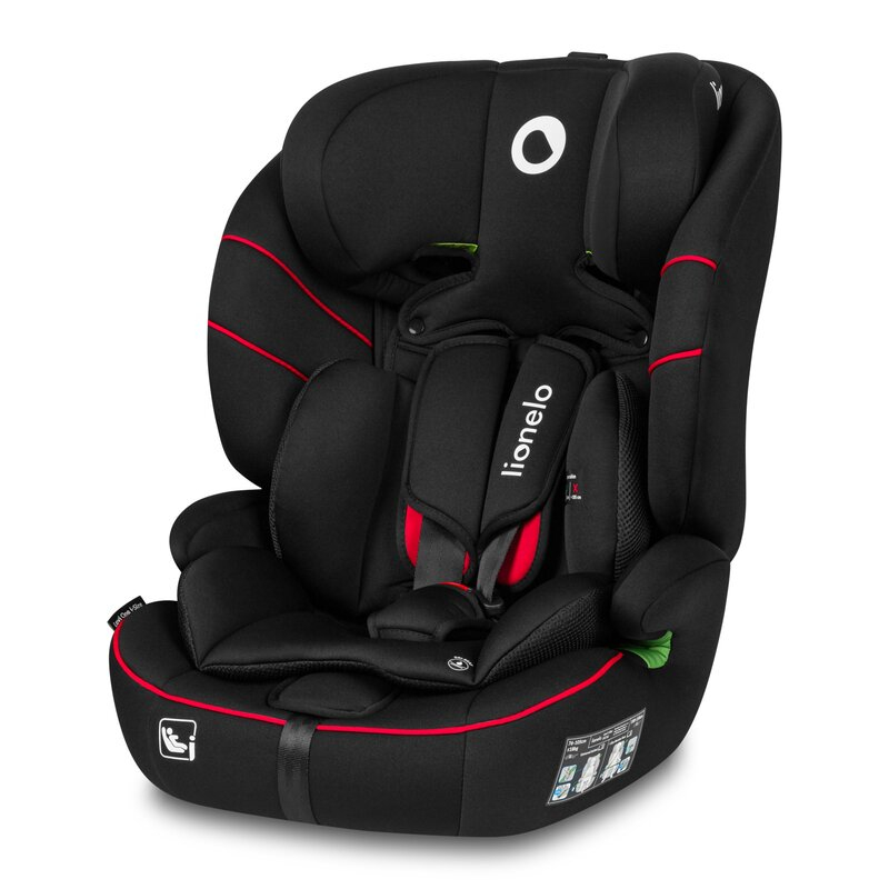 Scaun auto, Lionelo, Levi i-Size, Universal, Instalare FWF, Cu tetiera reglabila in 10 pozitii, Cu spatar detasabil, 76-150 cm, Conform cu R129, Negru [1]