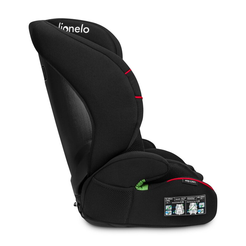 Scaun auto, Lionelo, Levi i-Size, Universal, Instalare FWF, Cu tetiera reglabila in 10 pozitii, Cu spatar detasabil, 76-150 cm, Conform cu R129, Negru [8]