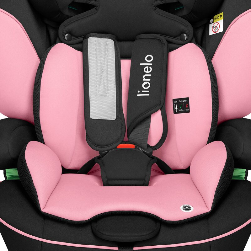 Scaun auto, Lionelo, Levi i-Size, Universal, Instalare FWF, Cu tetiera reglabila in 10 pozitii, Cu spatar detasabil, 76-150 cm, Conform cu R129, Roz [10]