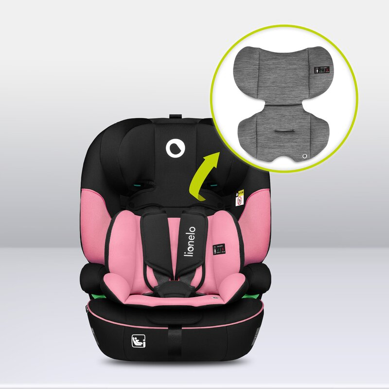 Scaun auto, Lionelo, Levi i-Size, Universal, Instalare FWF, Cu tetiera reglabila in 10 pozitii, Cu spatar detasabil, 76-150 cm, Conform cu R129, Roz [20]
