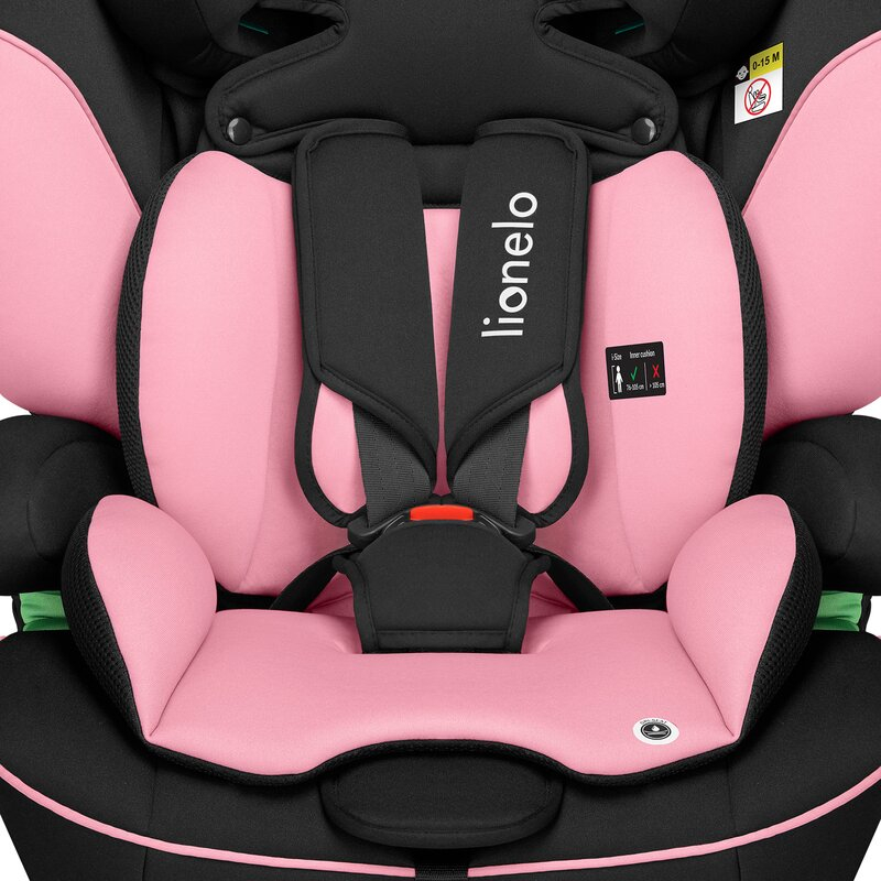 Scaun auto, Lionelo, Levi i-Size, Universal, Instalare FWF, Cu tetiera reglabila in 10 pozitii, Cu spatar detasabil, 76-150 cm, Conform cu R129, Roz [9]