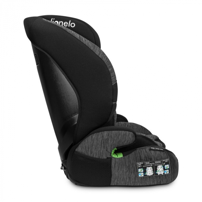 Scaun auto, Lionelo, Levi One i-Size, Universal, Instalare FWF, Cu tetiera reglabila in 10 pozitii, Cu spatar detasabil, 76-150 cm, Conform cu R129, Gri [8]