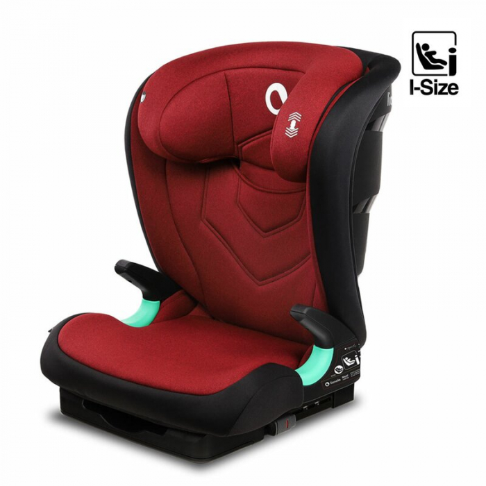 Scaun auto, Lionelo, Neal Burgundy, Spatar reglabil, Baza i-size, 15-36 Kg, cu Isofix, Conform cu standardul european de securitate ECE R129, Rosu [4]