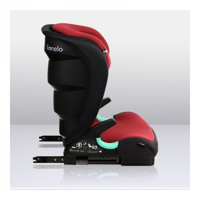 Scaun auto, Lionelo, Neal Burgundy, Spatar reglabil, Baza i-size, 15-36 Kg, cu Isofix, Conform cu standardul european de securitate ECE R129, Rosu [24]