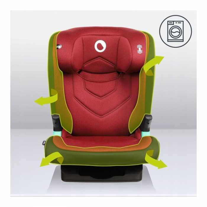 Scaun auto, Lionelo, Neal Burgundy, Spatar reglabil, Baza i-size, 15-36 Kg, cu Isofix, Conform cu standardul european de securitate ECE R129, Rosu [25]