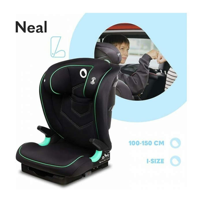 Scaun auto, Lionelo, Neal Onix, Spatar reglabil, Baza i-size, 15-36 Kg, cu Isofix, Conform cu standardul european de securitate ECE R129, Negru [27]