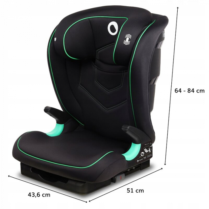 Scaun auto, Lionelo, Neal Onix, Spatar reglabil, Baza i-size, 15-36 Kg, cu Isofix, Conform cu standardul european de securitate ECE R129, Negru [7]