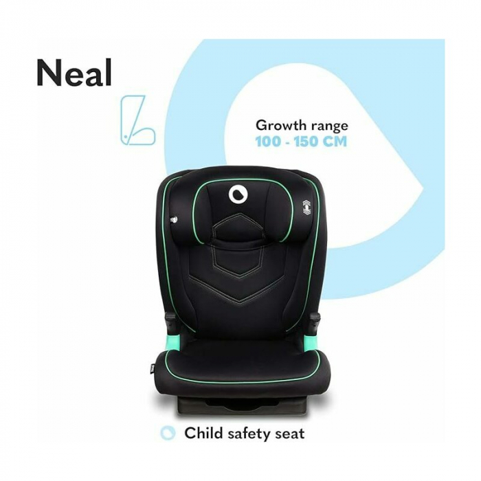 Scaun auto, Lionelo, Neal Onix, Spatar reglabil, Baza i-size, 15-36 Kg, cu Isofix, Conform cu standardul european de securitate ECE R129, Negru [26]