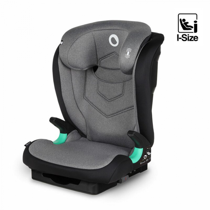 Scaun auto, Lionelo, Neal Stone, Spatar reglabil, Baza i-size, 15-36 Kg, cu Isofix, Conform cu standardul european de securitate ECE R129, Gri [4]