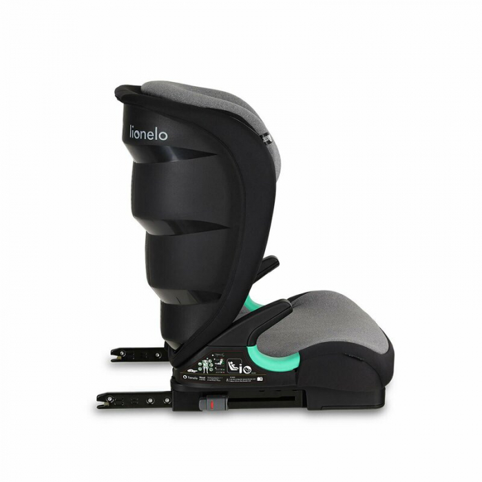 Scaun auto, Lionelo, Neal Stone, Spatar reglabil, Baza i-size, 15-36 Kg, cu Isofix, Conform cu standardul european de securitate ECE R129, Gri [15]