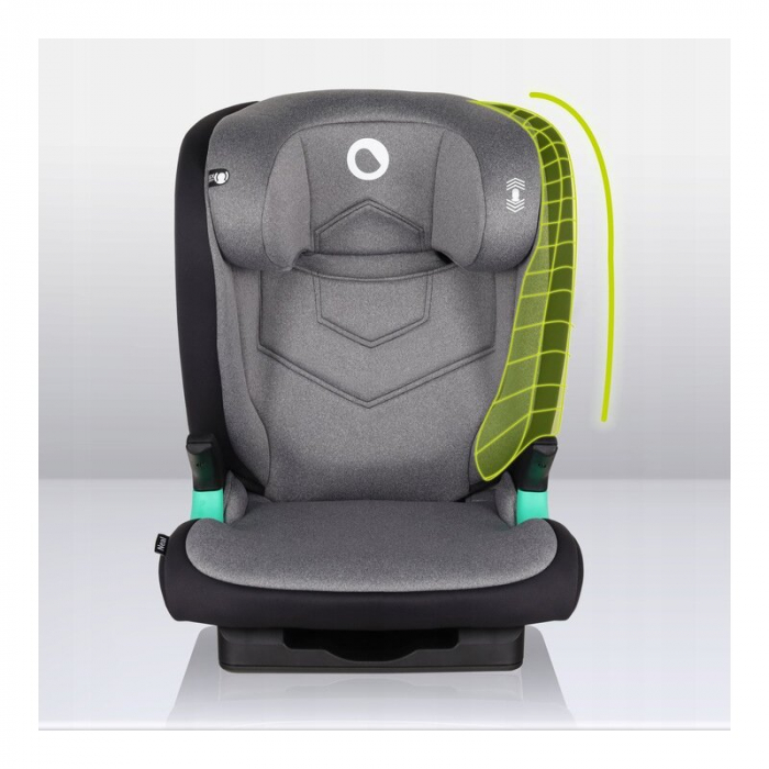 Scaun auto, Lionelo, Neal Stone, Spatar reglabil, Baza i-size, 15-36 Kg, cu Isofix, Conform cu standardul european de securitate ECE R129, Gri [26]