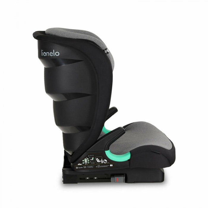 Scaun auto, Lionelo, Neal Stone, Spatar reglabil, Baza i-size, 15-36 Kg, cu Isofix, Conform cu standardul european de securitate ECE R129, Gri [17]