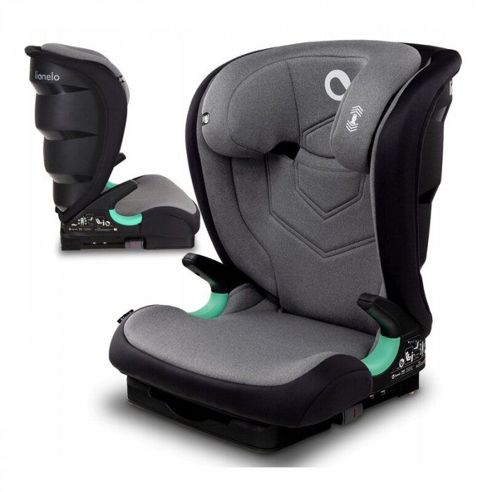 Scaun auto, Lionelo, Neal Stone, Spatar reglabil, Baza i-size, 15-36 Kg, cu Isofix, Conform cu standardul european de securitate ECE R129, Gri [10]