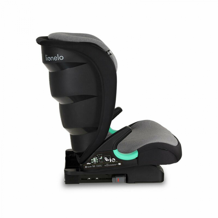 Scaun auto, Lionelo, Neal Stone, Spatar reglabil, Baza i-size, 15-36 Kg, cu Isofix, Conform cu standardul european de securitate ECE R129, Gri [18]