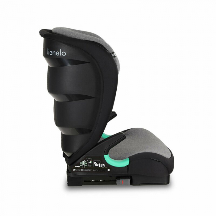 Scaun auto, Lionelo, Neal Stone, Spatar reglabil, Baza i-size, 15-36 Kg, cu Isofix, Conform cu standardul european de securitate ECE R129, Gri [16]