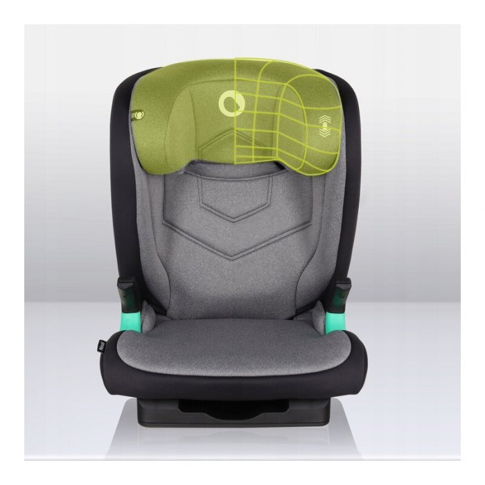 Scaun auto, Lionelo, Neal Stone, Spatar reglabil, Baza i-size, 15-36 Kg, cu Isofix, Conform cu standardul european de securitate ECE R129, Gri [27]