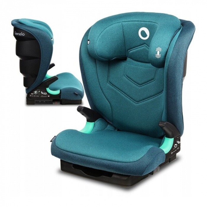 Scaun auto, Lionelo, Neal Turquoise, Spatar reglabil, Baza i-size, 15-36 Kg, cu Isofix, Conform cu standardul european de securitate ECE R129, Verde [12]