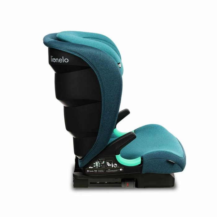 Scaun auto, Lionelo, Neal Turquoise, Spatar reglabil, Baza i-size, 15-36 Kg, cu Isofix, Conform cu standardul european de securitate ECE R129, Verde [15]