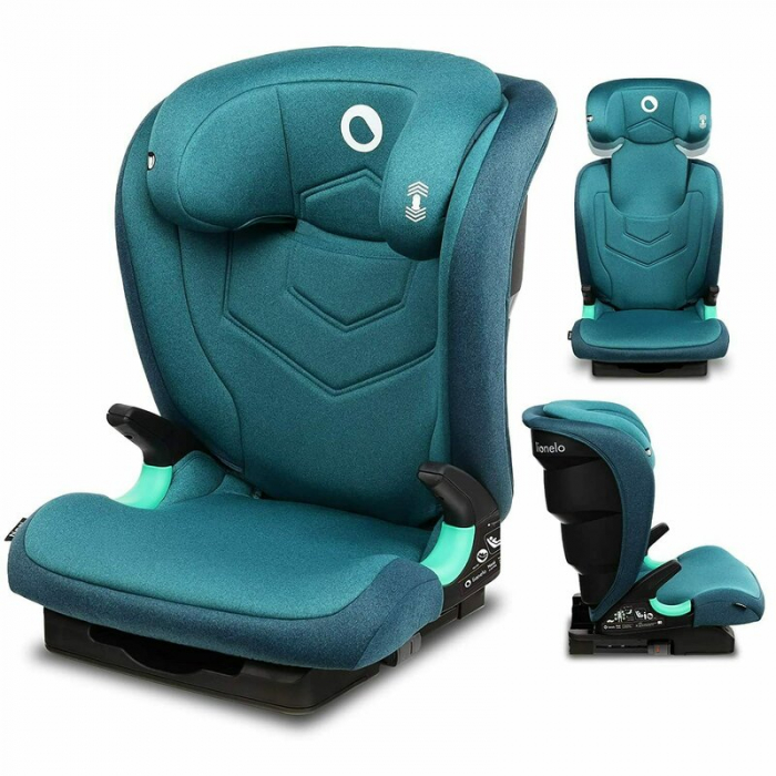 Scaun auto, Lionelo, Neal Turquoise, Spatar reglabil, Baza i-size, 15-36 Kg, cu Isofix, Conform cu standardul european de securitate ECE R129, Verde [5]