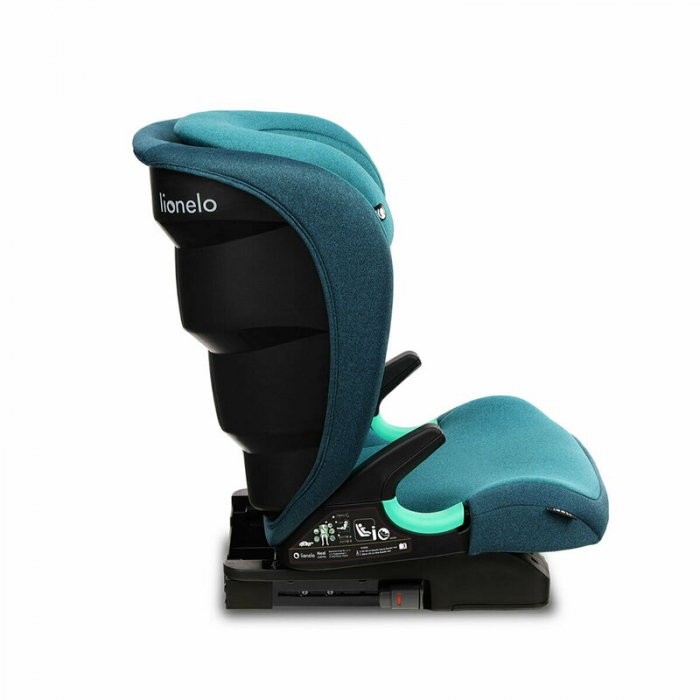 Scaun auto, Lionelo, Neal Turquoise, Spatar reglabil, Baza i-size, 15-36 Kg, cu Isofix, Conform cu standardul european de securitate ECE R129, Verde [16]