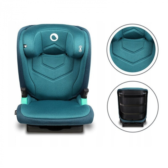 Scaun auto, Lionelo, Neal Turquoise, Spatar reglabil, Baza i-size, 15-36 Kg, cu Isofix, Conform cu standardul european de securitate ECE R129, Verde [11]