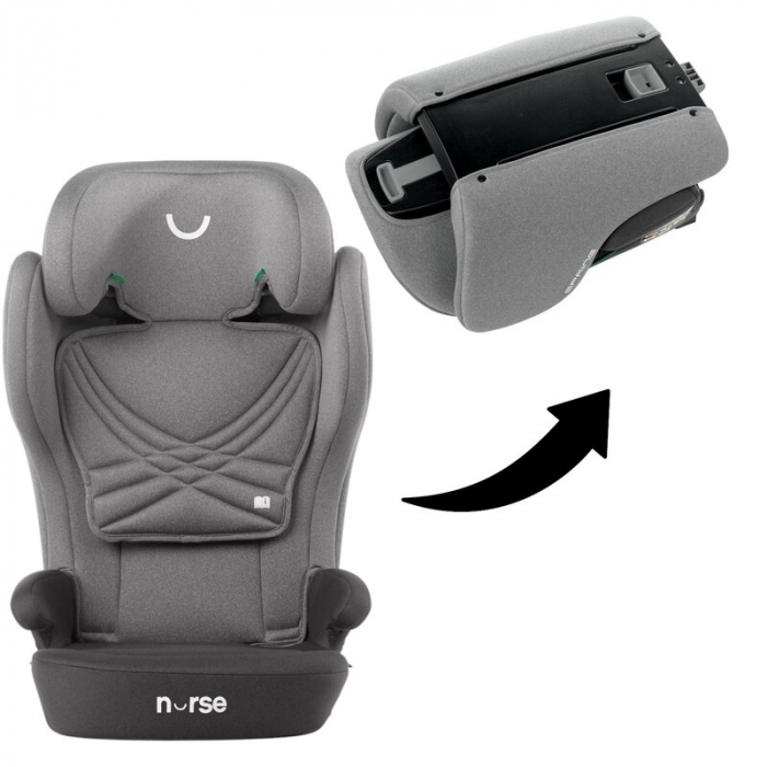 Scaun auto, Nurse, Spring, I-Size, Cu sistem isofix, Pliabil, 100-150 cm, 4-12 ani, Conform cu standardul european de securitate ECE R129, Storm [3]