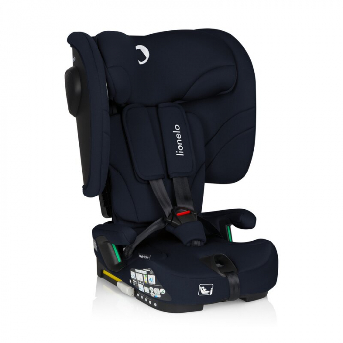 Scaun auto pliabil, Lionelo, Nelly, i-Size, 76- 150 cm, Tetiera reglabila in 15 pozitii, Spatar reglabil in 4 pozitii, Sisteme de fixare Isofix si Top Tether, Sezut lat si confortabil, Conform cu ECE  [1]