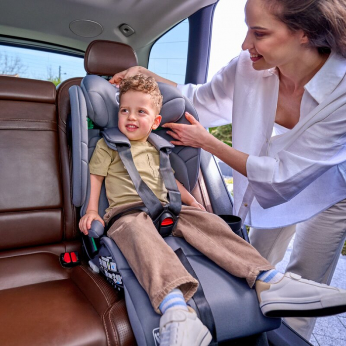 Scaun auto pliabil, Lionelo, Nelly, i-Size, 76- 150 cm, Tetiera reglabila in 15 pozitii, Spatar reglabil in 4 pozitii, Sisteme de fixare Isofix si Top Tether, Sezut lat si confortabil, Conform cu ECE  [23]
