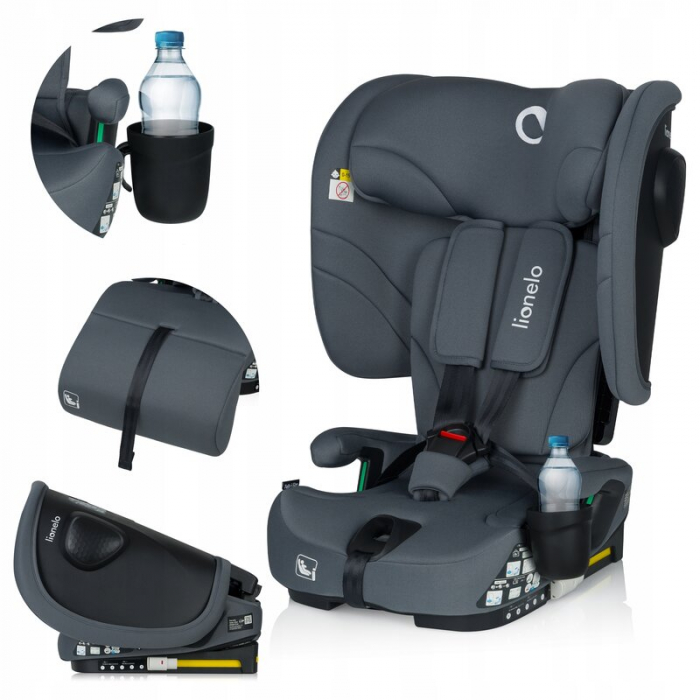 Scaun auto pliabil, Lionelo, Nelly, i-Size, 76- 150 cm, Tetiera reglabila in 15 pozitii, Spatar reglabil in 4 pozitii, Sisteme de fixare Isofix si Top Tether, Sezut lat si confortabil, Conform cu ECE  [37]