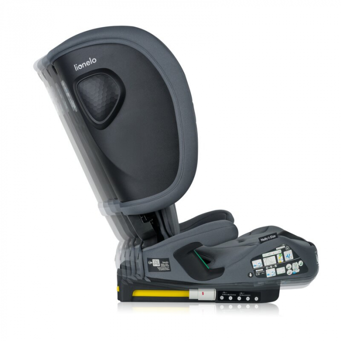Scaun auto pliabil, Lionelo, Nelly, i-Size, 76- 150 cm, Tetiera reglabila in 15 pozitii, Spatar reglabil in 4 pozitii, Sisteme de fixare Isofix si Top Tether, Sezut lat si confortabil, Conform cu ECE  [19]