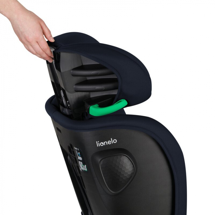 Scaun auto pliabil, Lionelo, Nelly, i-Size, 76- 150 cm, Tetiera reglabila in 15 pozitii, Spatar reglabil in 4 pozitii, Sisteme de fixare Isofix si Top Tether, Sezut lat si confortabil, Conform cu ECE  [15]