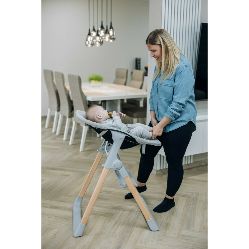 Scaun de masa 2 in 1, FreeON, Flexi Grow, Transformabil, Pliabil, Contine 2 accesorii, 0 luni +, Gri [10]