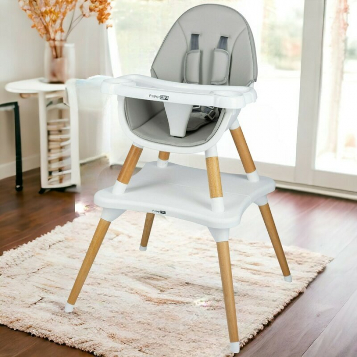 Scaun de masa, FreeON, Eos, 3 in 1, Multifunctional, Cu tavita reglabila si detasabila, Conform cu standardul european de securitate EN 14988:2017+A1:2020, Grey [12]