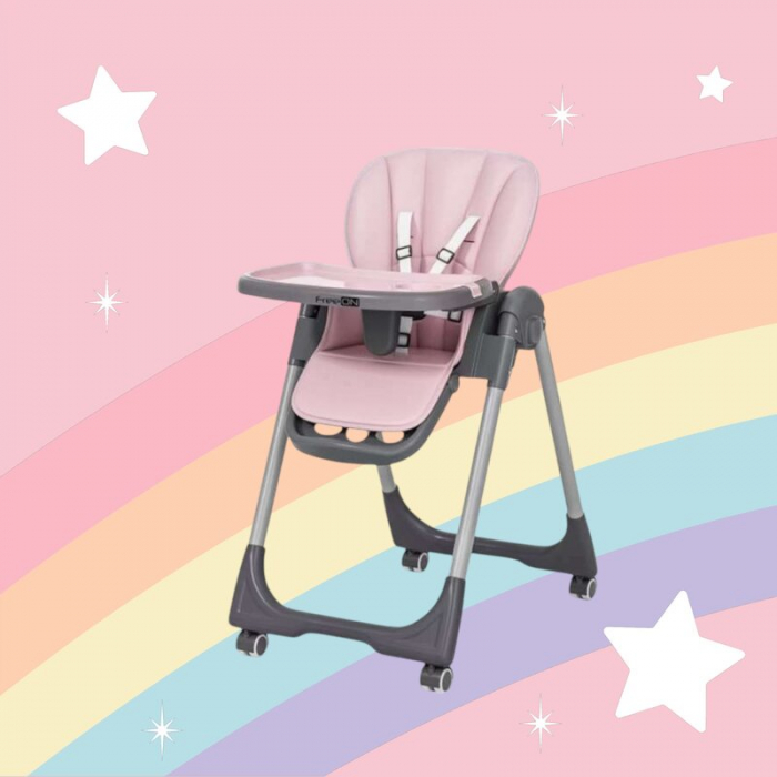 Scaun de masa, FreeON, Kai,Pana la 15 kg, Inaltime reglabila in 8 pozitii, Suport de picioare reglabil in 3 pozitii, Reglare spatar in 4 pozitii, Cu tavita reglabila, 6-36 luni, Pink [2]
