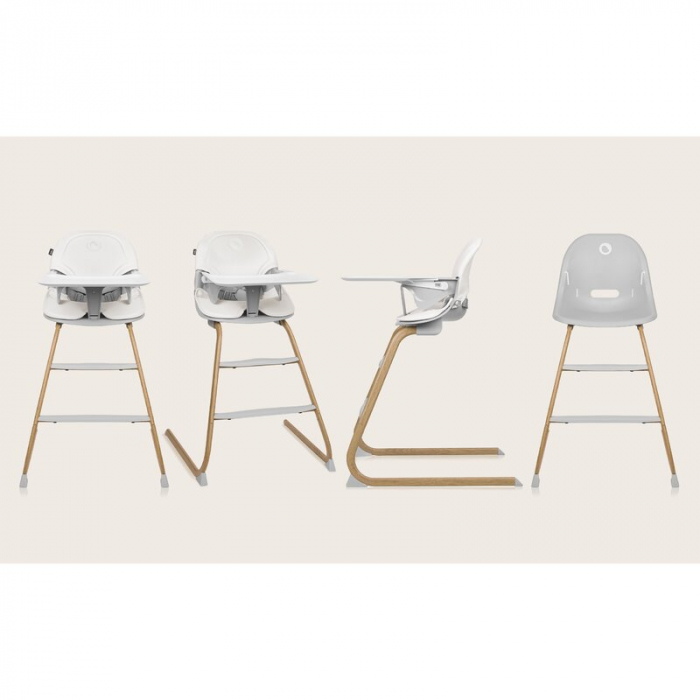 Scaun de masa, Lionelo, Dalia, 2 in 1, Transformabil, Cu 2 suporturi pentru picioare, Cu tavita detasabila, Sustine 60 kg, 6 luni+, Conform cu EN14988, Gri [24]