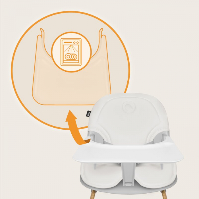 Scaun de masa, Lionelo, Dalia, 2 in 1, Transformabil, Cu 2 suporturi pentru picioare, Cu tavita detasabila, Sustine 60 kg, 6 luni+, Conform cu EN14988, Gri [28]