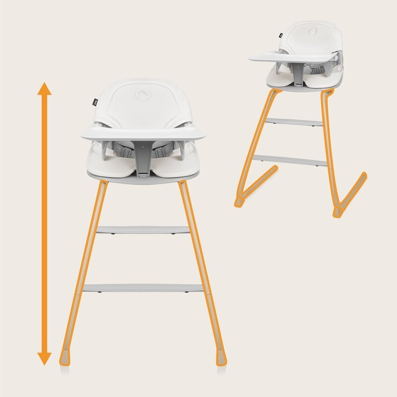 Scaun de masa, Lionelo, Dalia, 2 in 1, Transformabil, Cu 2 suporturi pentru picioare, Cu tavita detasabila, Sustine 60 kg, 6 luni+, Conform cu EN14988, Gri Stone [22]