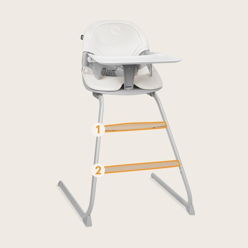 Scaun de masa, Lionelo, Dalia, 2 in 1, Transformabil, Cu 2 suporturi pentru picioare, Cu tavita detasabila, Sustine 60 kg, 6 luni+, Conform cu EN14988, Gri Stone [25]