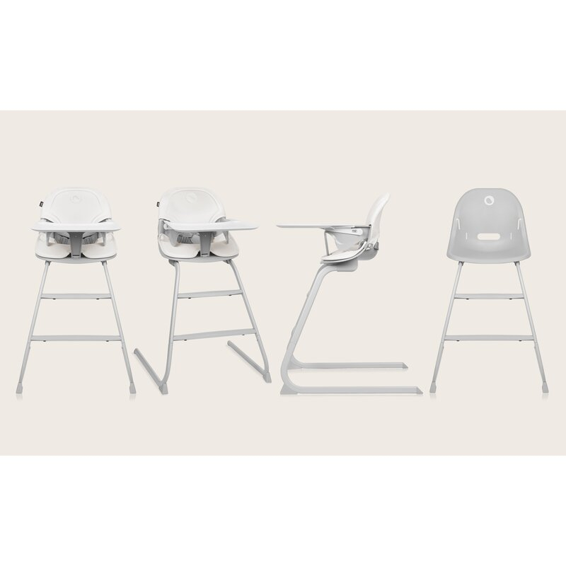 Scaun de masa, Lionelo, Dalia, 2 in 1, Transformabil, Cu 2 suporturi pentru picioare, Cu tavita detasabila, Sustine 60 kg, 6 luni+, Conform cu EN14988, Gri Stone [3]