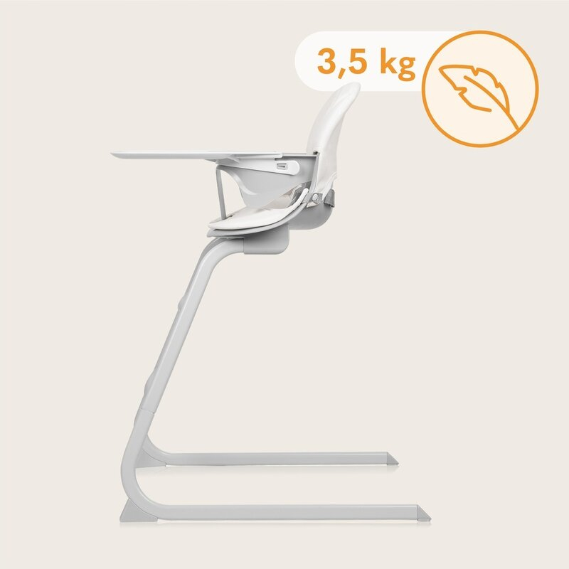 Scaun de masa, Lionelo, Dalia, 2 in 1, Transformabil, Cu 2 suporturi pentru picioare, Cu tavita detasabila, Sustine 60 kg, 6 luni+, Conform cu EN14988, Gri Stone [21]