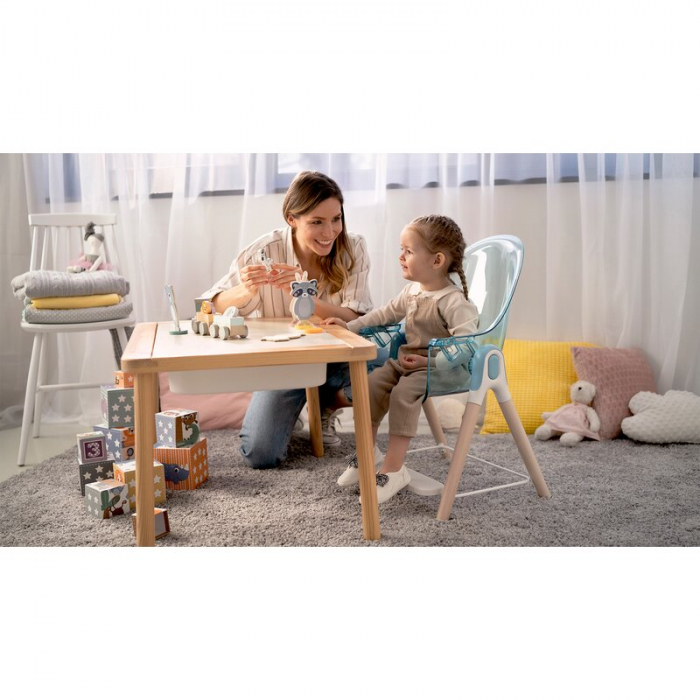 Scaun de masa, Lionelo, Maya, 2 in 1, Transformabil, 3 pozitii de inclinare, Conform cu standardele europeane de securitate EN14988, EN12790, White [15]
