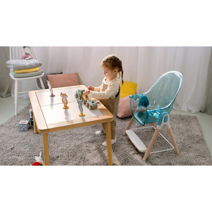 Scaun de masa, Lionelo, Maya, 2 in 1, Transformabil, 3 pozitii de inclinare, Conform cu standardele europeane de securitate EN14988, EN12790, White [18]