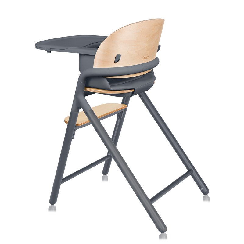 Scaun de masa multifunctional Celia, Lionelo, Din lemn de fag, 6 luni- adult, Reglabil pe inaltime, Spatar lat, Sezut ergonomic, Tavita silicon, Suport de picioare reglabil, Greutate maxima 90 Kg, Gri [7]